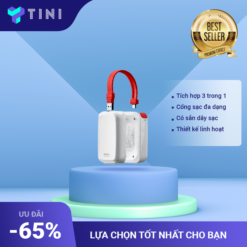 Sạc dự phòng 3 in 1 eary hiệu suất sạc nhanh, dung lương pin lớn