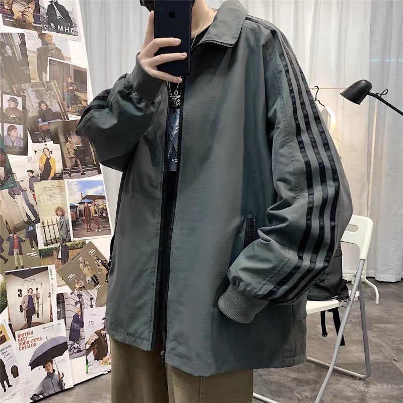 Áo Khoác Dù Nam 2 Lớp Sọc Tay Cá Tính Lót Lưới MỊn, Áo Khoác Nam - NGỌC HÂN FASHION SGS