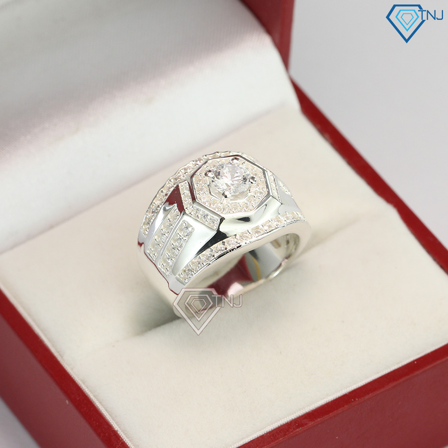Nhẫn nam bạc đẹp đính đá sang trọng NNA0112 - Trang Sức TNJ