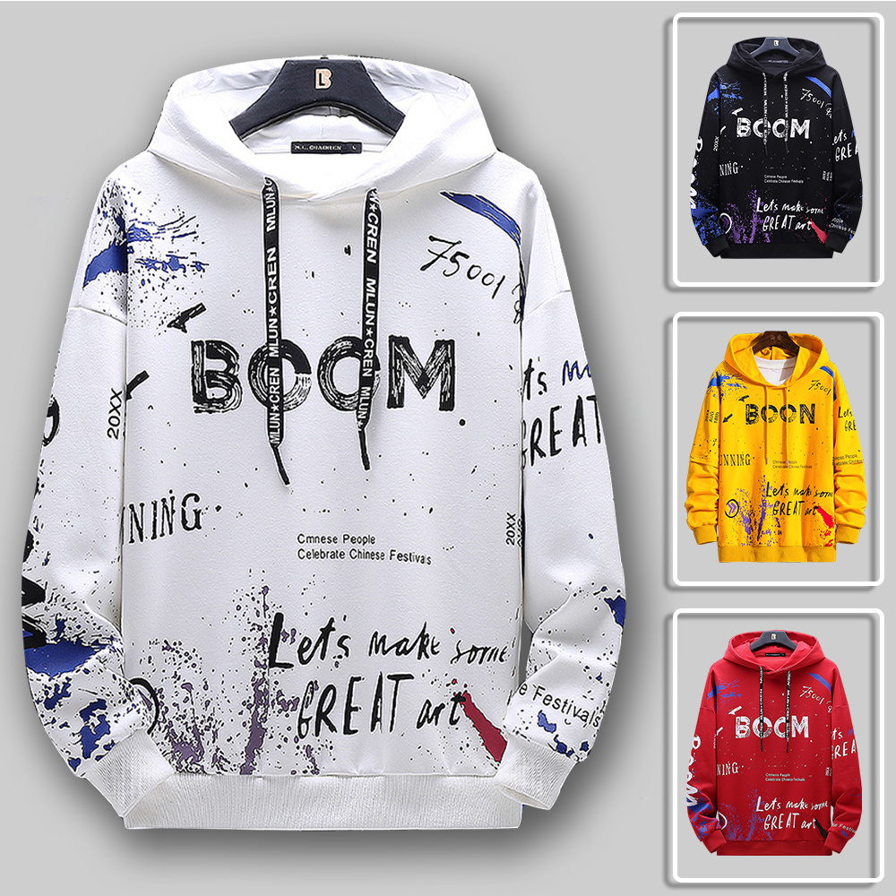 Áo Hoodies Nam Nữ In Chữ "BOOM" Họa Tiết Trẻ Trung Thời Trang Mùa Đông Hot Trend Năm 2021 4HER AO TOP NAM 90000192C