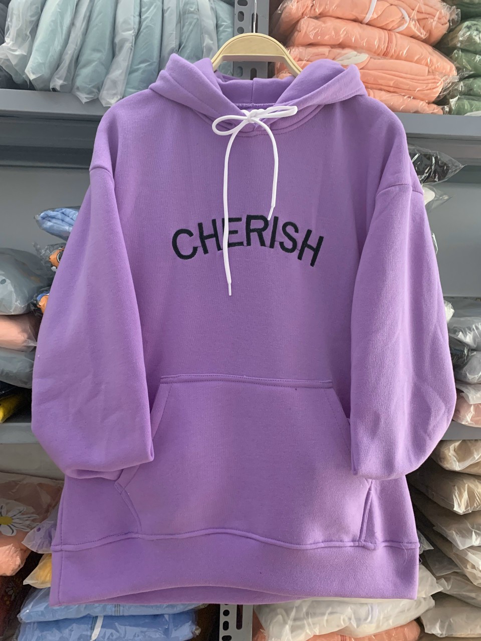 Áo Hoodie Nữ in Chữ Cherish Chất Nỉ Ngoại Dày Dặn, Form Rộng Hàn Quốc .TP