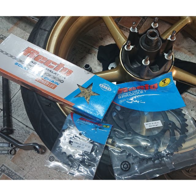 Nhông Sên Dĩa Recto Vàng Malaysia cho xe Winner, Sonic, Exciter, Raider, Satria