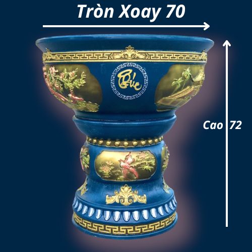 Khuôn đúc chậu Tròn xoay 70, Chất liệu Nhựa ABS, Dùng làm chậu cây cảnh xi măng