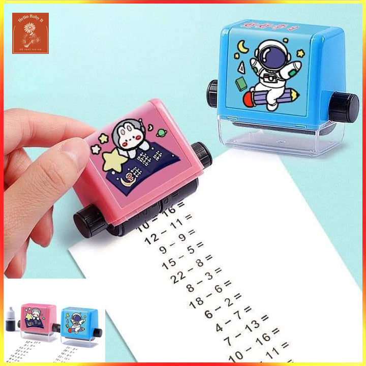Con lăn tạo phép tính cộng trừ tự động tặng kèm mực cho bé học toán, máy in phép tính cho bé,con lăn số học, phát triển tư duy cho bé yêu, máy in phép tính cộng trừ cho bé, con lăn in số toán học, con lăn phép tính toán