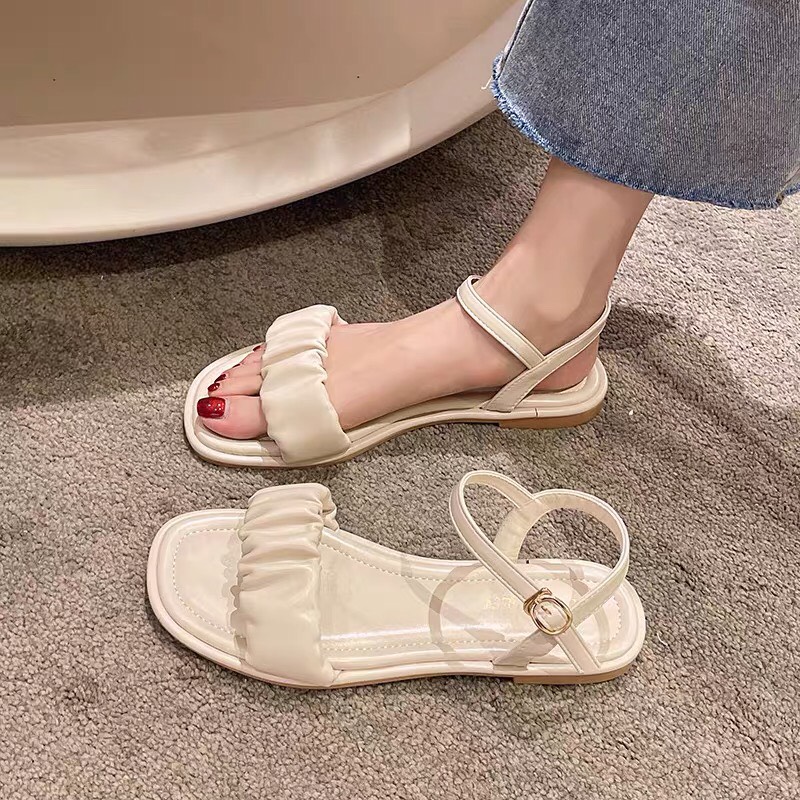Sandal nữ, xăng đan đế bệt quai nhún đi học đi làm đi biển cực đẹp
