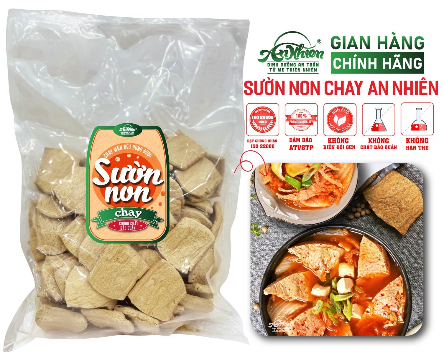 [BÁN CHẠY NHẤT] 1Kg Sườn Non Chay An Nhiên, Thịt Chay, Thực Phẩm Chay Dinh Dưỡng, Thuần Chay Healthy, Đồ Ăn Chay