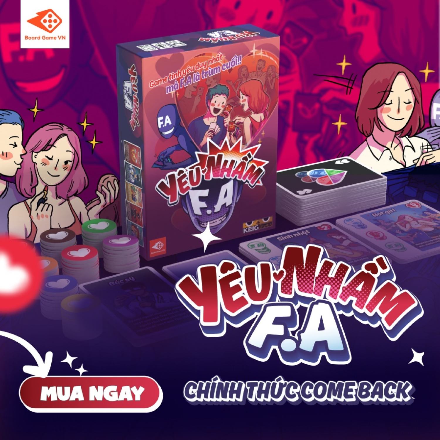 Yêu nhầm f.a - khi f.a là trùm cuối| board game thẻ bài |boardgamevn
