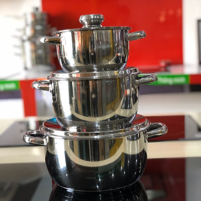 Bộ nồi inox 3 đáy Five vung inox giá rẻ
