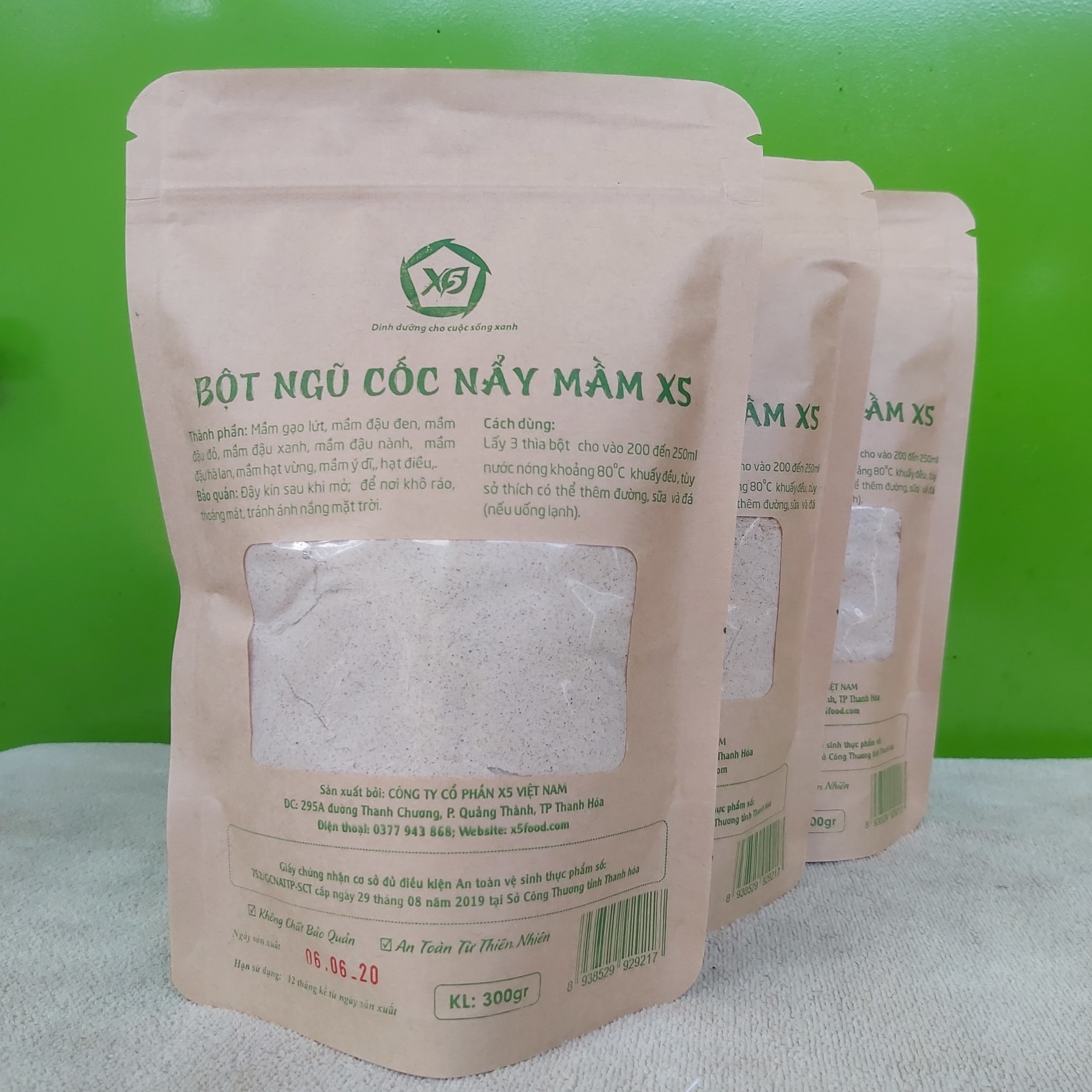03 bột ngũ cốc nảy mầm x5 tăng sức đề kháng-giảm taó bón- ngừa tiểu đường