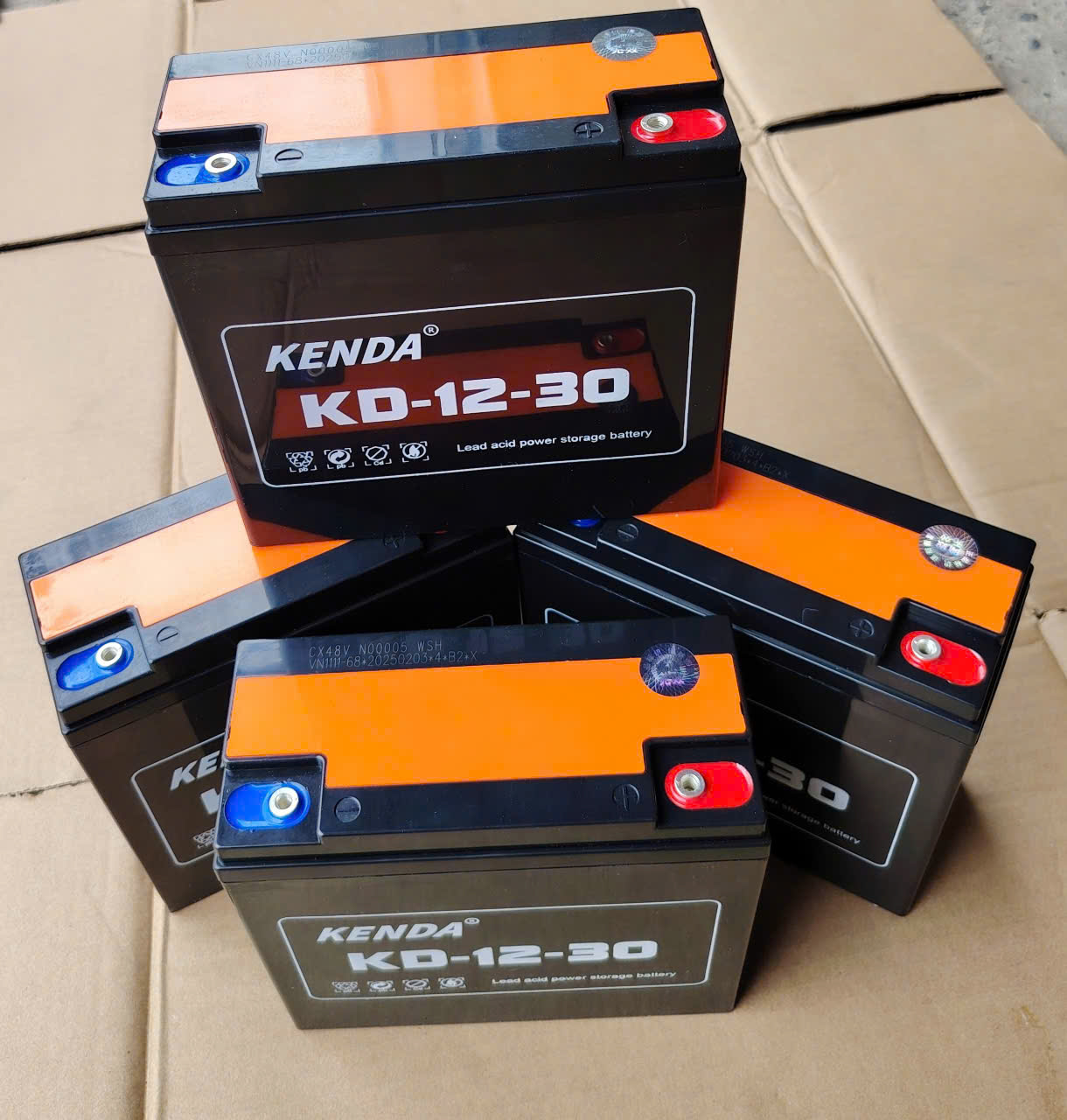 Bộ 4 bình ắc quy xe đạp điện 48V 30Ah KENDA 6-DZF-30/ 6-FM-30