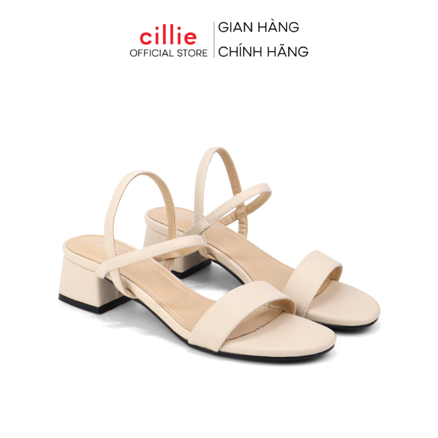 Giày Sandal Nữ Cao Gót Cillie Quai Ngang Gót Vuông Quai Ngang 1141