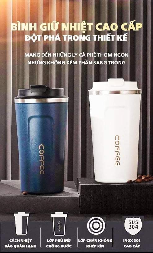 Cốc giữ nhiệt, ly giữ nhiệt Coffee Air inox 304 giữ nhiệt từ 8-10h dung tích 510ml cách nhiệt 2 lớp