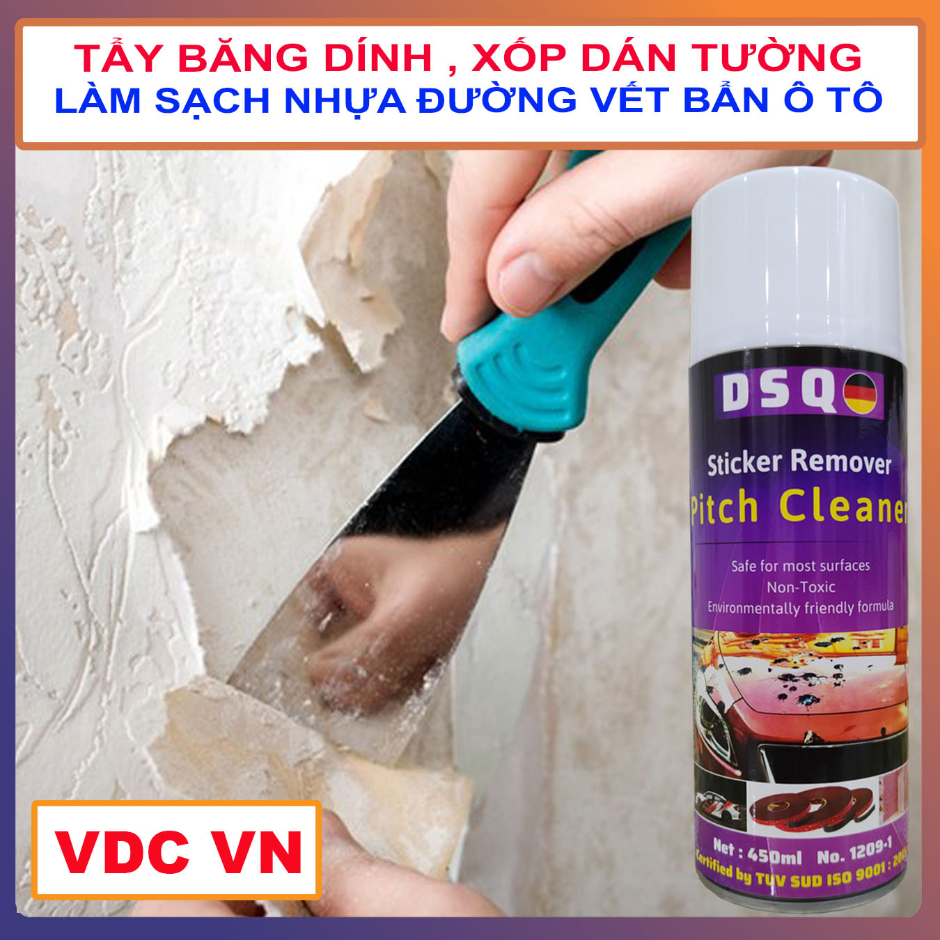 [sạch 100%] Tẩy Băng Dính - Keo Xốp Dán Tường - Làm Sạch Vết Kẹo Cao Su, Nhựa Đường Bám Bẩn Ô tô Xe Máy, Tẩy nhựa cây trên sơn xe - DSQ Sticker - TAOBAOVDCVN