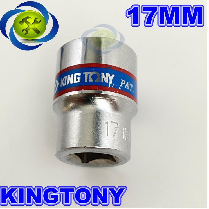 Tuýp 3/8 inch 17mm 6 cạnh màu trắng loại ngắn kingtony 333517m