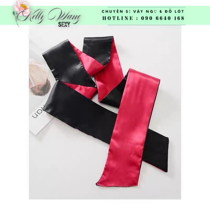 Mn004 - băng đô lụa bịt mắt 2 lớp mặt nạ cosplay sexy mặt nạ bịt mắt lụa 2 lớp đỏ đen - buộc tay chân -kellywang