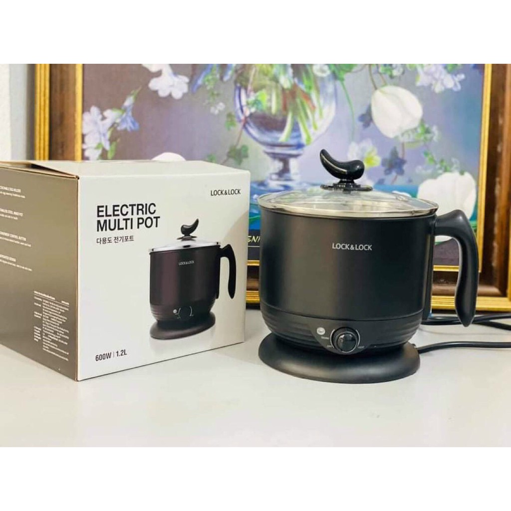 Nồi lẩu điện mini đa năng lock&lock multi pot 1.2l ejp316blk