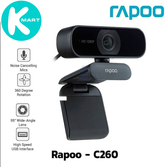 Webcam rapoo c260 fullhd 1080p - hàng chính hãng