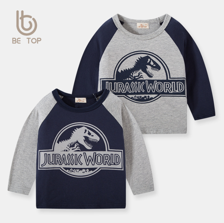 [HCM]Áo thun tay dài thời trang JURASSIC WORLD chính hãng BE TOP phù hợp cho bé đi chơi du lịch chất liệu vải COTTON mềm mại