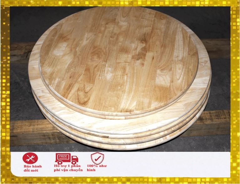 (Giá tại xưởng) Mặt bàn gỗ cao su tròn đường kính 50-60-70 cm đã sơn PU,phủ bóng,bo cạnh và chống mối mọt