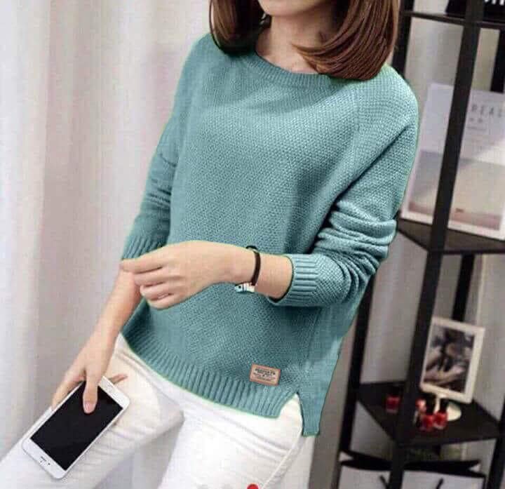 Áo len nữ, áo len mác da cao cấp