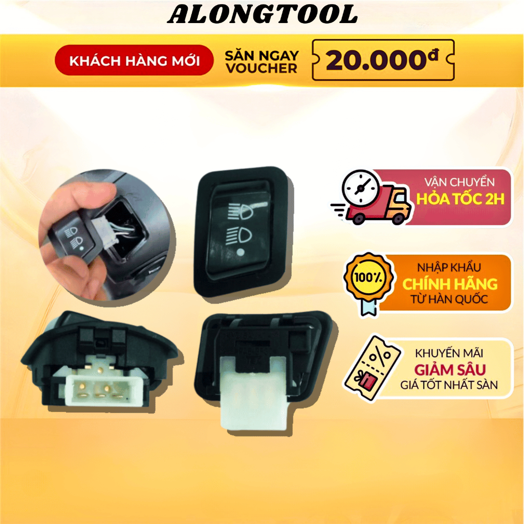 Công tắc tắt đèn xe máy đời mới ALONGTOOL tắt đèn xe máy wave, vision, ab, future , lead