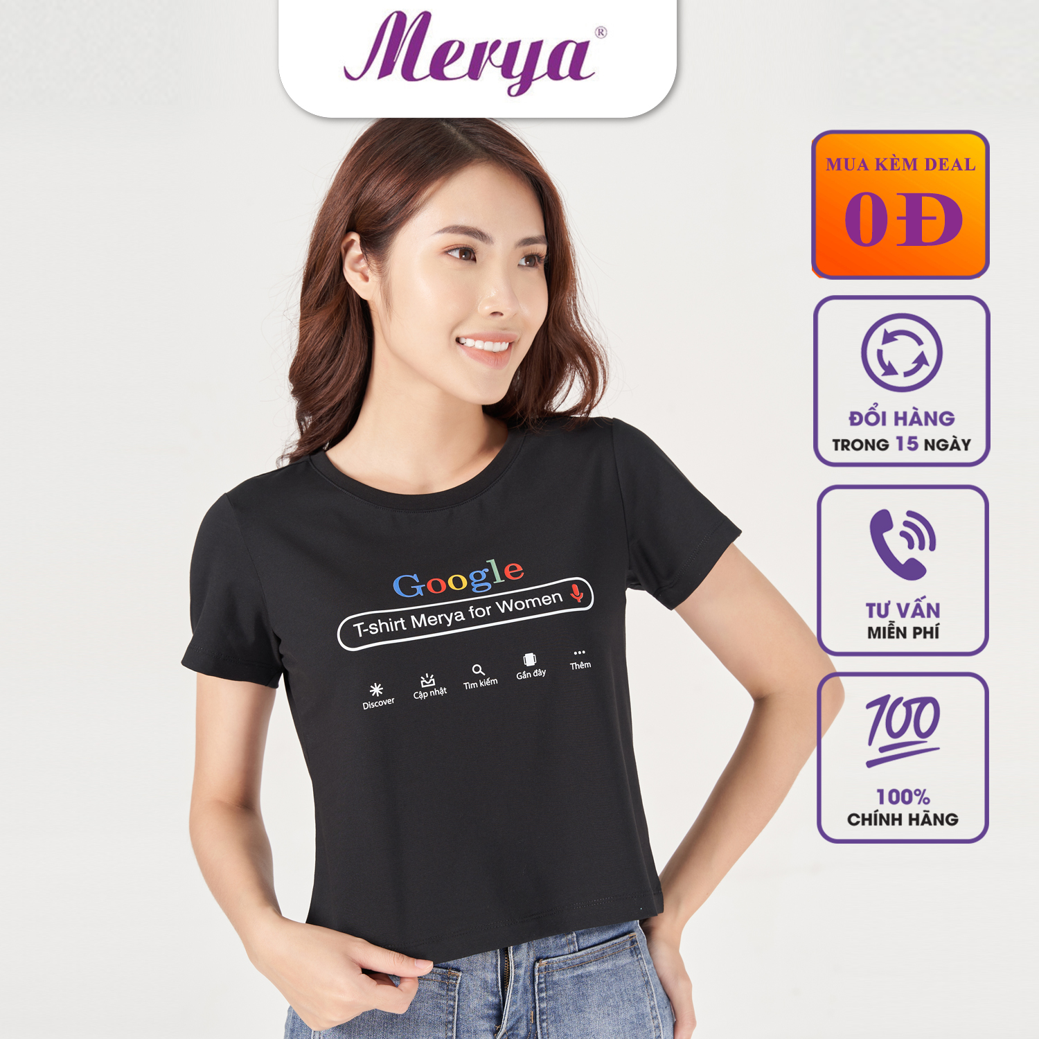 Merya áo thun cotton ngắn tay không cổ nữ TSC0221(H2)