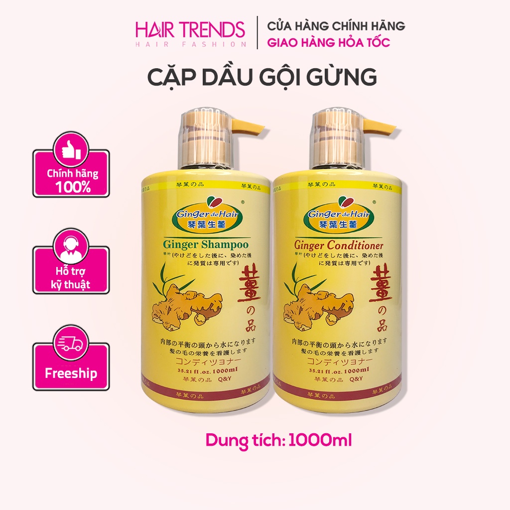 Combo cặp gội- xả gừng tươi nhật bản giảm gàu, giảm rụng tóc