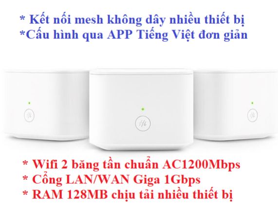 Bộ phát wifi Mesh Huawei AC1200 Gigabit Lan 1Gbps có app quản lý