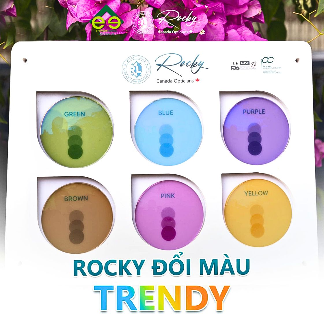Tròng mắt kính cận loạn Đổi màu + lọc ánh sáng xanh Smart Rocky Canada - Chiết suất 1.56