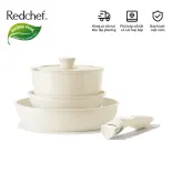 Redchef Bộ 5 Nồi Chảo Chống Dính Không Độc Hại Tay Cầm Tháo Rời Không Chứa PFAS PTFE PFOA Phù Hợp Mọi Loại Bếp