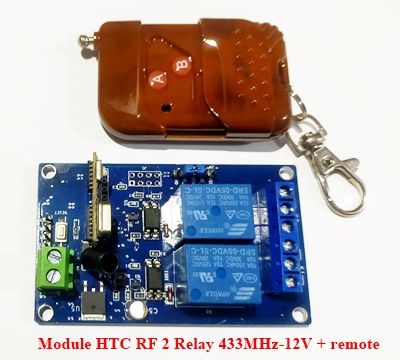 Module htc rf 2 relay 433mhz -12v + remote