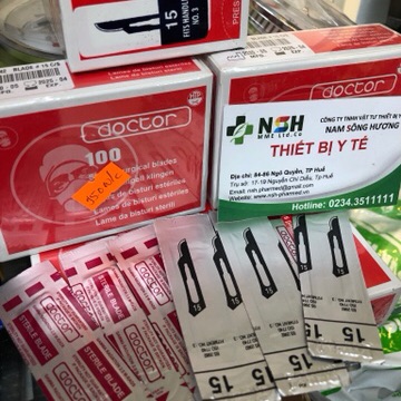 [HÀNG CHÍNH HÃNG] HỘP 100 LƯỠI DAO MỔ SỐ 15, LƯỠI DAO PHẪU THUẬT SỐ 15 DOCTOR HÀNG ẤN ĐỘ