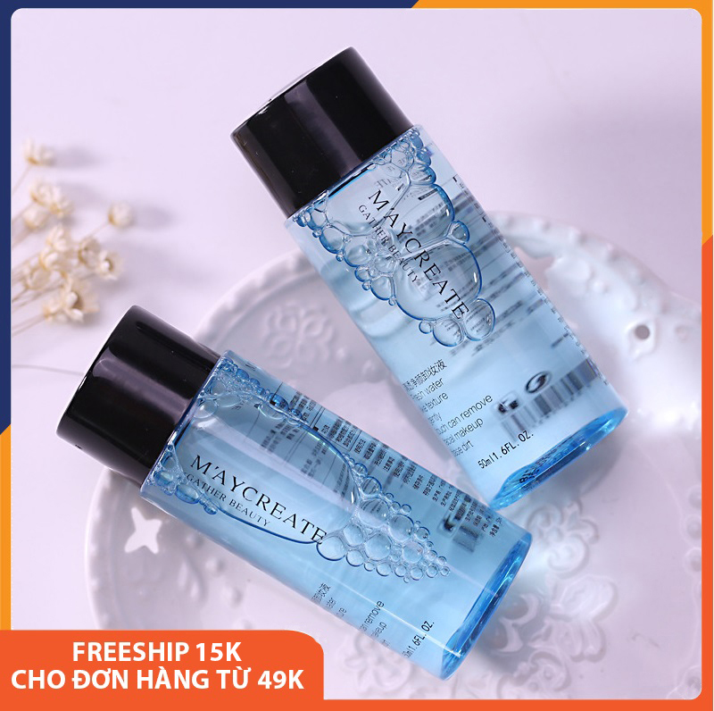 Nước tẩy trang MayCreate 50ml làm sạch sâu lớp trang điểm, bụi bẩn còn xót lại trên da, dưỡng trắng, cấp ẩm, thu nhỏ lỗ chân lông, không cồn, nước tẩy trang mini cao cấp chính hãng giá rẻ nội địa Trung Melystore SPU052-50