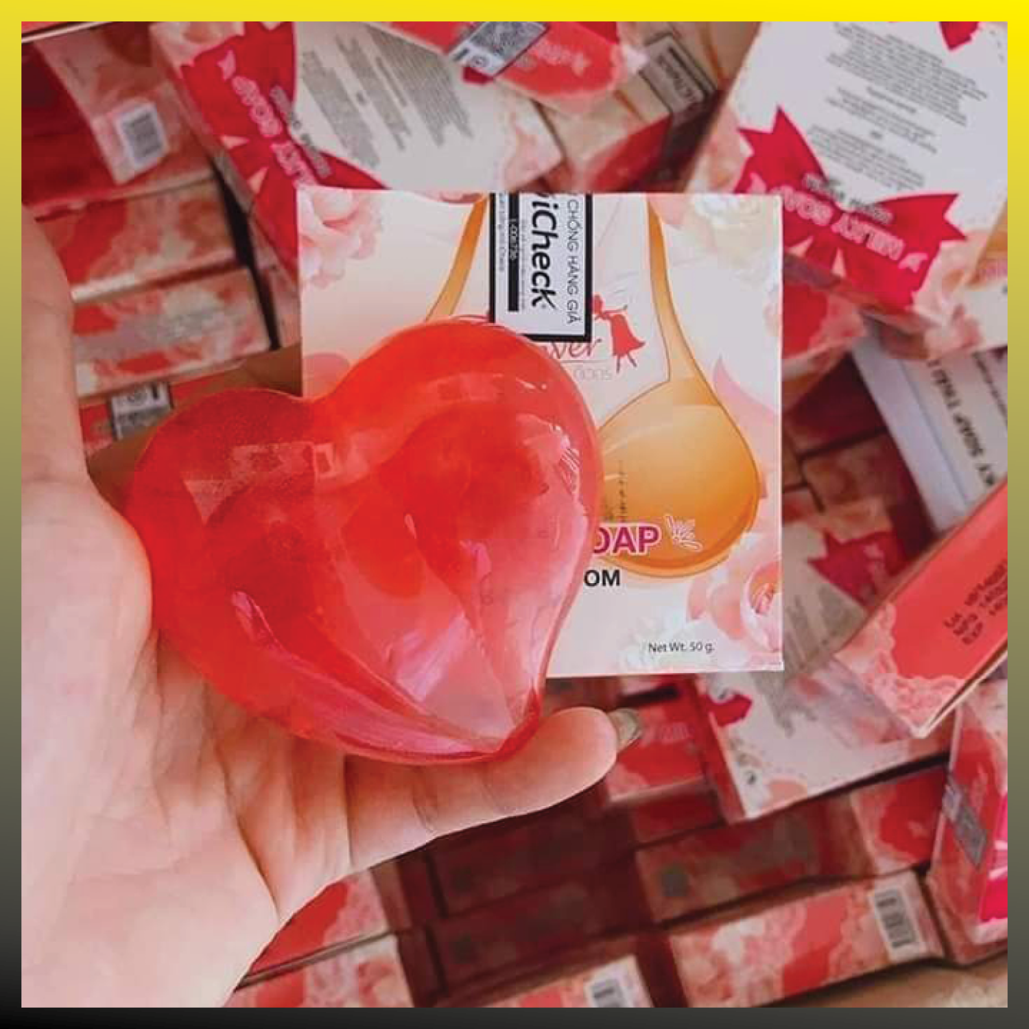 Xà Phòng nở ngực thái lan trái tim Milky Soap Bom Bom 50g