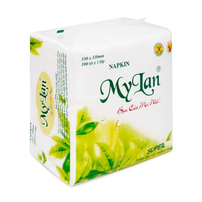 Gói giấy ăn napkin giấy vuông Mylan 330X330ml siêu dai - siêu dày, siêu tiết kiệm
