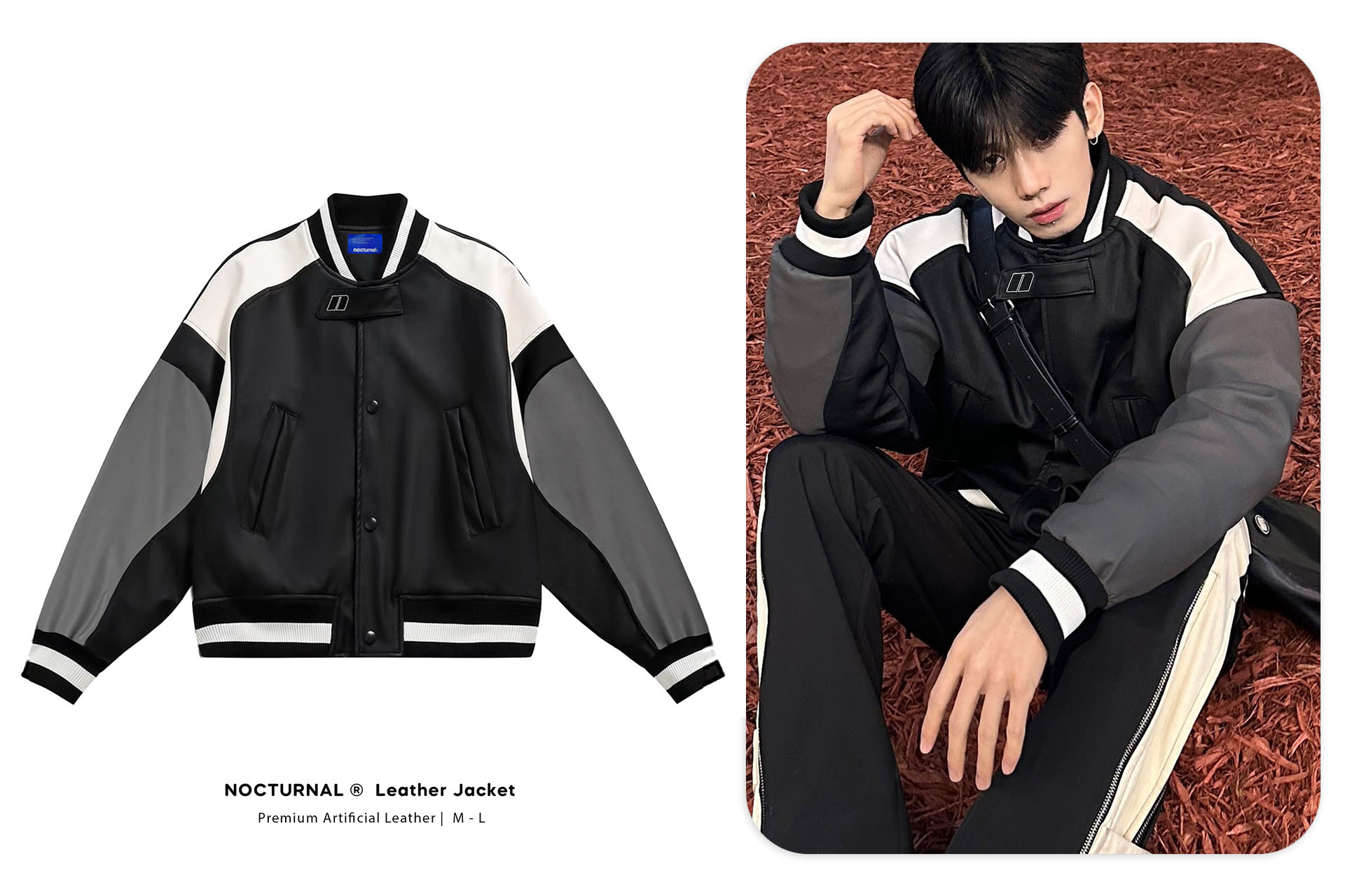 Áo khoác da nocturnal leather jacket varsity unisex local brand