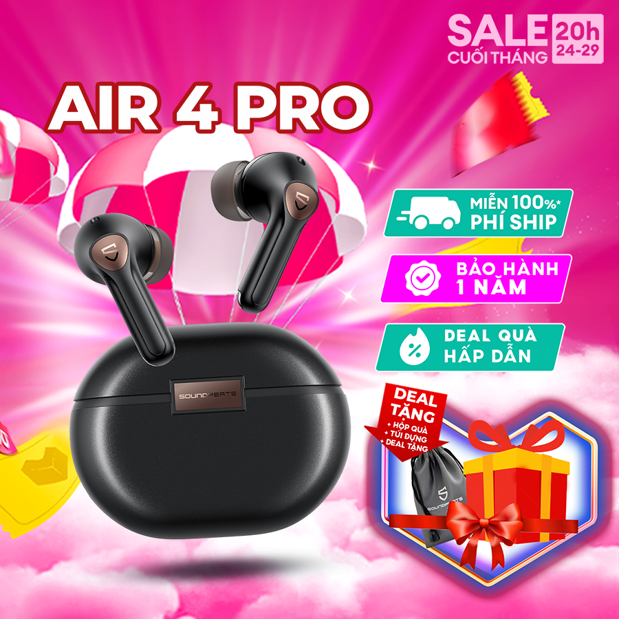 Tai nghe bluetooth soundpeats air4 pro | 6 mic và bluetooth 5.3