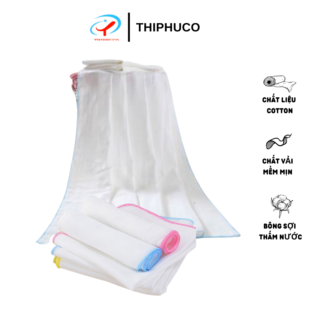 Khăn tắm xô 4 lớp cho bé cao cấp THIPHUCO 65x75, khăn xô sữa cho bé sơ sinh, khăn tắm xô sữa mềm mại thông thoáng