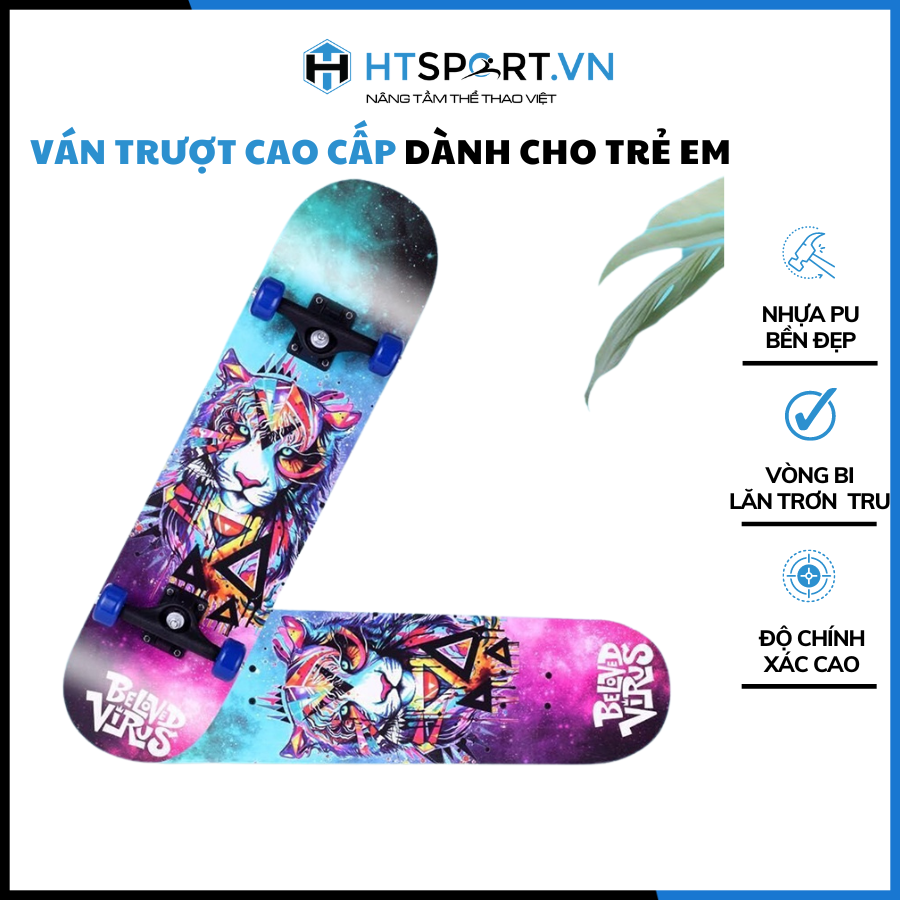 Ván Trượt Trẻ Em, Ván Skateboard Mini Thể Thao Họa Tiết Hoạt Hình Trẻ Em Đẹp Chắc Chắn Dài 60cm Giá Rẻ Cho Bé