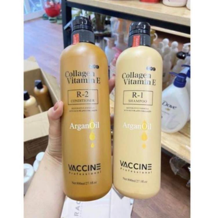 Cặp gội xả collagen vitamin e vaccine 800ml x2 cho tóc suôn mượt hương thơm quyến rũ