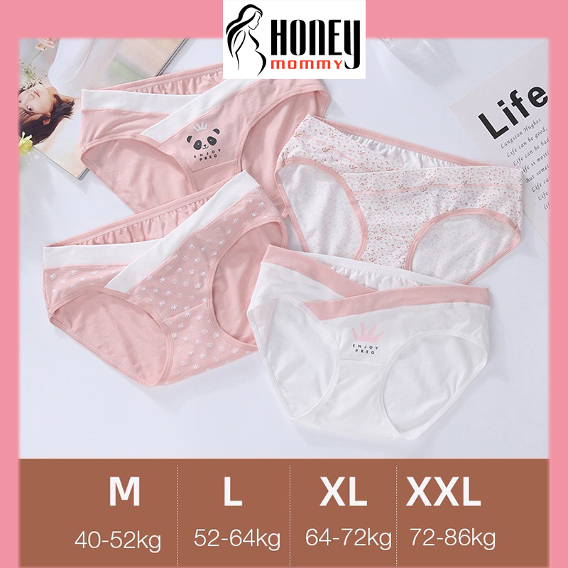 Đồ lót bầu combo 4 quần lót bầu cạp chéo đủ size 40 - 85kg hn1801 honey mommy quần chip bầu cạp chéo
