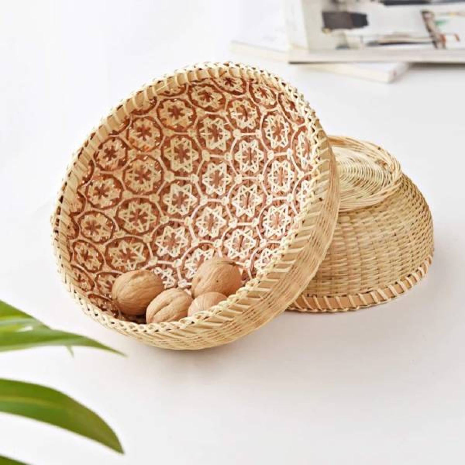 Rổ tre hoa văn tự nhiên