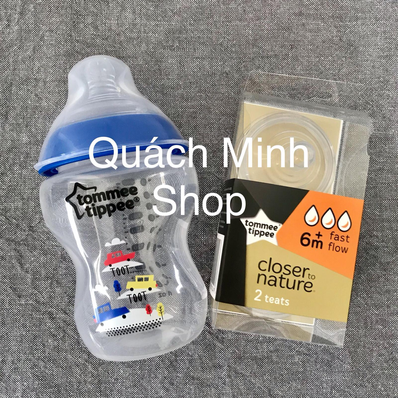 Combo Tommee Tippee 1 bottle 260ml and 1 set of teats 6m
