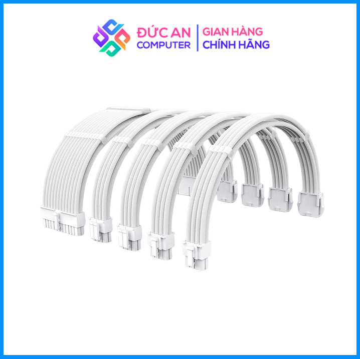 Dây nguồn nối dài bọc dù colorful mod pro màu trắng - kèm lược nẹp cố định