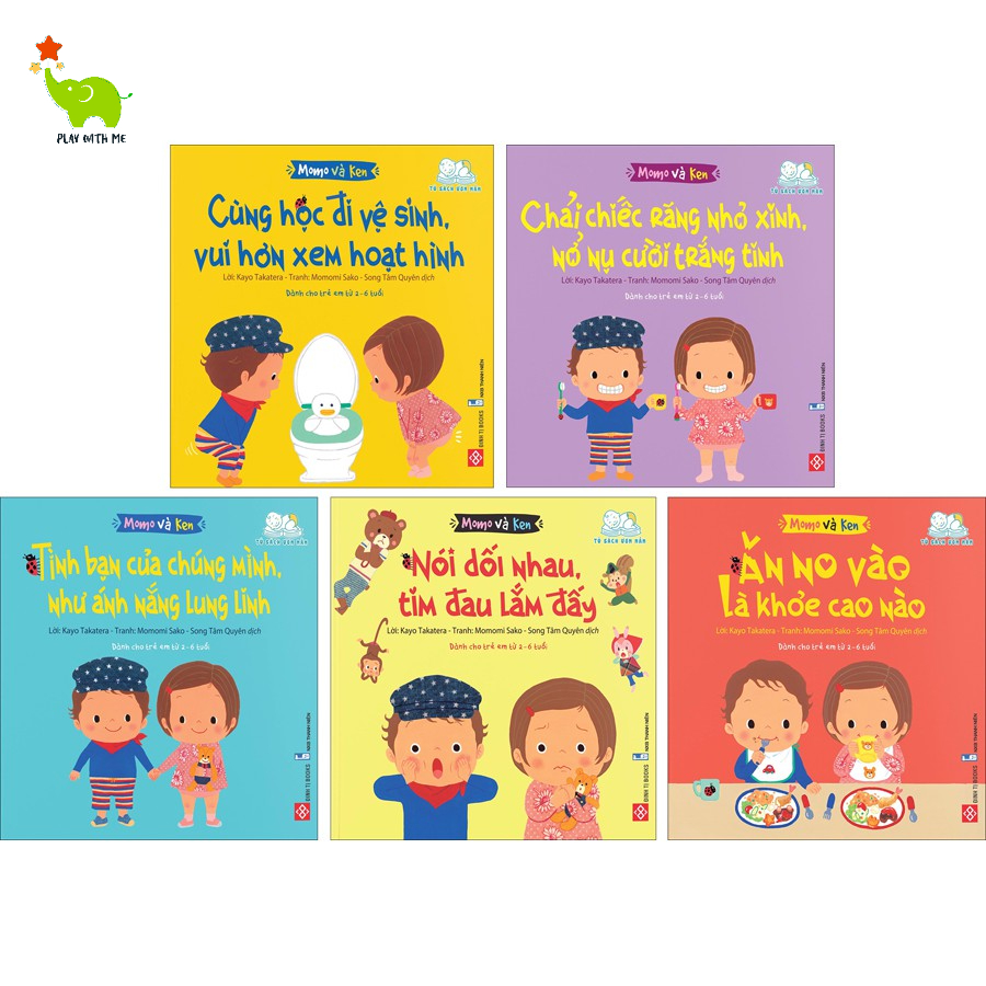 Sách Ehon - Kỹ năng sống - Momo và Ken. cho bé từ 2-6 tuổi