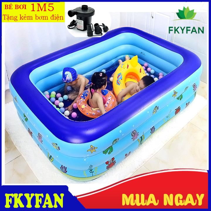 (TẶNG BÓNG +BƠM ĐIỆN +bóng ) Bể Bơi cho bé 1M2, 1M3,1M5,1M8,2M1, 2m6, BỂ BƠI PHA0 CHO BÉ, hồ bơi trẻ em 3 tầng , hồ bơi phao người lớn loại,chống trơn trượt , Bể Bơi Trong Nhà cao cấp/