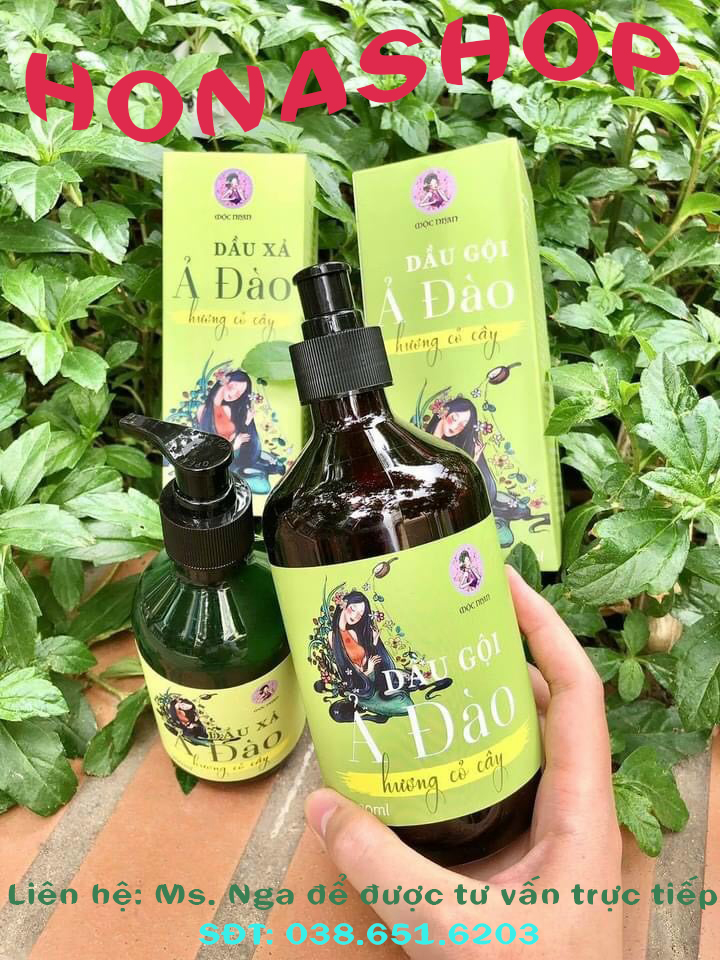 Dầu gội, dầu xả thảo dược ả đào hương cỏ cây mộc nhan handmade ngăn ngừa rụng tóc, tóc óng mượt mềm mại