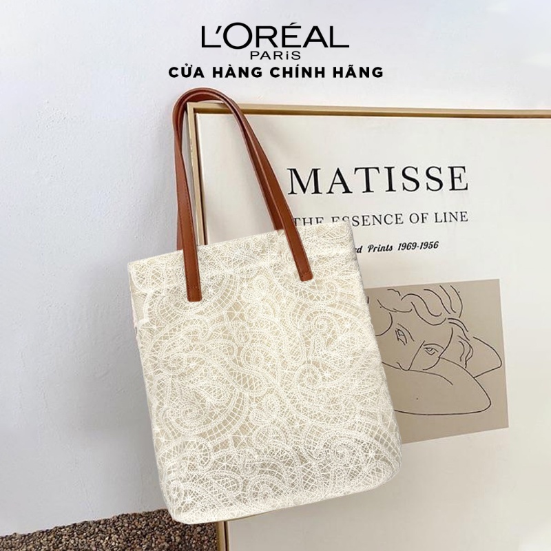 Túi vải Tole dây dài có nút bấm cực kì dễ thương Loreal đựng đồ cá nhân, mỹ phẩm....