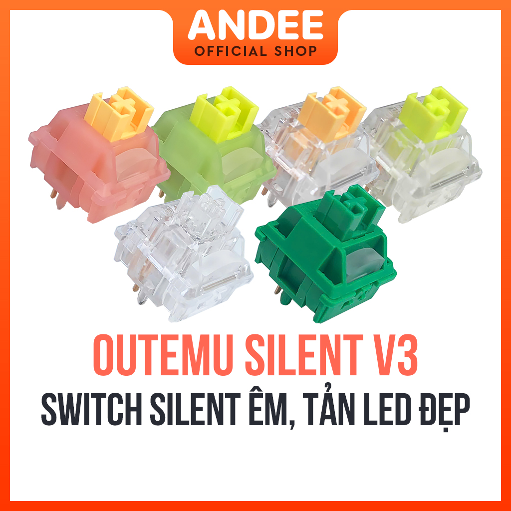 Outemu Silent v3 switch bán lẻ tản LED công tắc phím cơ im lặng 5 pin có lube sẵn