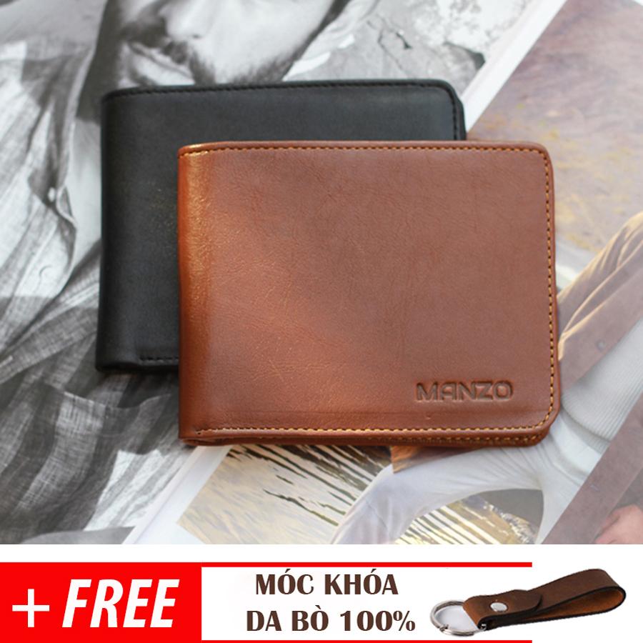 Ví nam da bò, bóp nam da bò thật 100% đẳng cấp doanh nhân manzo n101 - tặng hộp đựng sang trọng